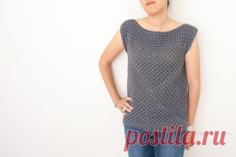 Granny Squared Crochet Top - One Dog Woof