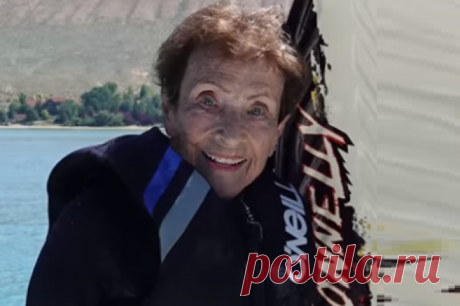 92-летняя американка стала самой старой спортсменкой по водным лыжам в мире. Дван Якобсен попала в Книгу рекордов Гиннесса.