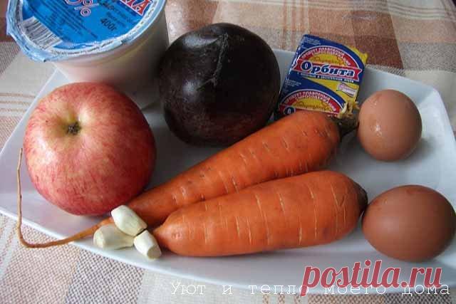 Салат со свеклой и морковью - простой вкусный рецепт