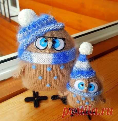 Совушки готовы к зиме. А вы? Шапочки-шарфики навязали? Похвастайтесь