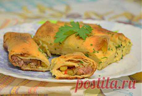 Блинчики с мясом,запечённые в духовке - рецепт с фотографиями