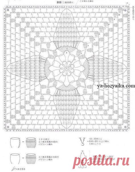 Сидушка на табурет крючком. Схема вязания накидки на стулья
