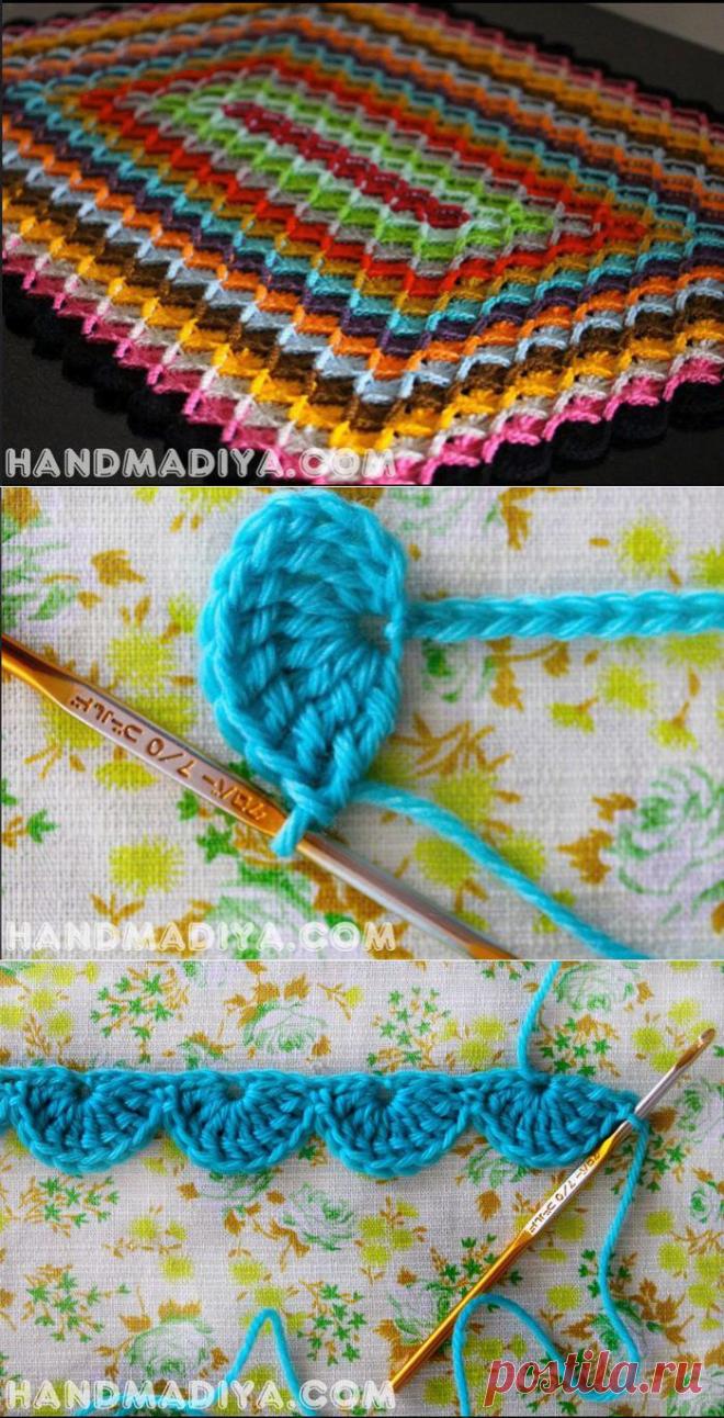 Прямоугольный плед баварской вязкой.