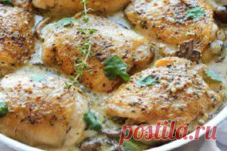 Запеченная курица с грибами | Гурмандия