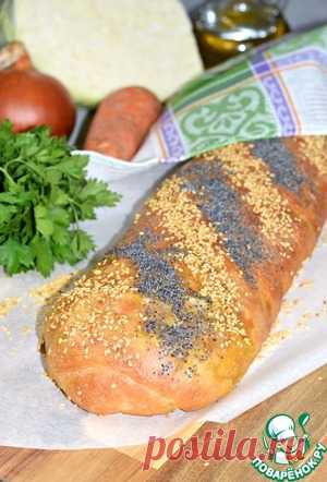 Пирог-рулет с жареной капустой - кулинарный рецепт