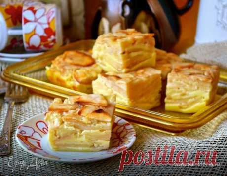 Яблочно-молочные квадратики. Ингредиенты: яблоки зеленые, мука, сахар