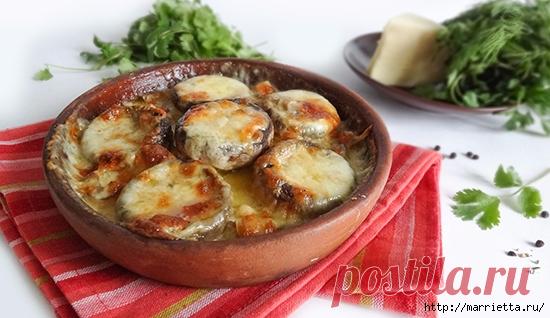 Грибы с сулугуни в кеци