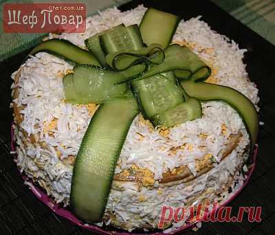 Торт печёночный "Подарок" / Закуски / Рецепты / Шеф-повар – простые и вкусные кулинарные рецепты, фото-рецепты, видео-рецепты