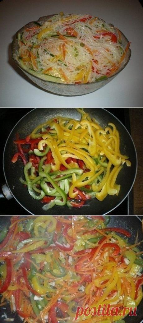 Как приготовить салат фунчоза с овощами. - рецепт, ингридиенты и фотографии