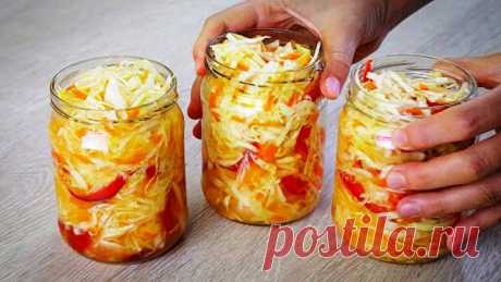 Быстрая Маринованная Капуста! Самый вкусный салат на зиму!