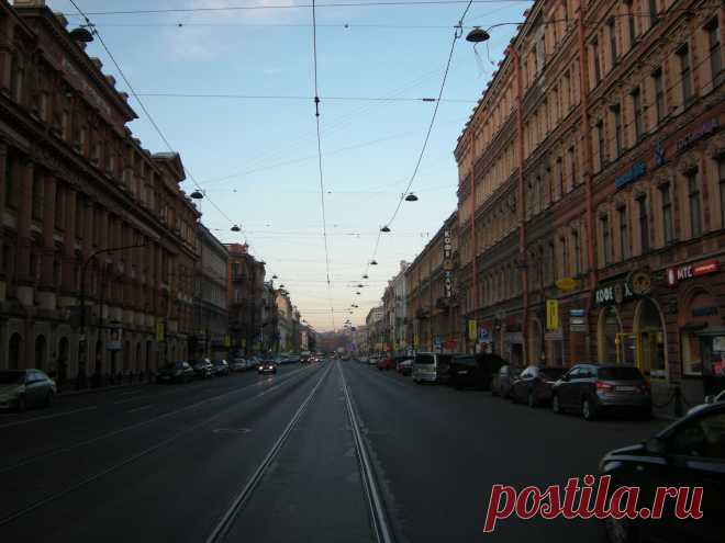 Ранним питерским утром на Владимирском проспекте.