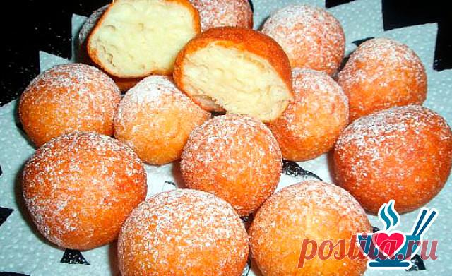 Творожные Пончики Шарики в сахарной пудре