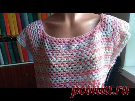 Топ, туника, платье крючком от горловины по одной схеме