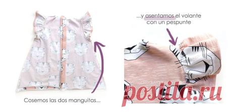 Vestido de Bebé con Mangas de Volante [ Tutorial y Patrón GRATIS ]