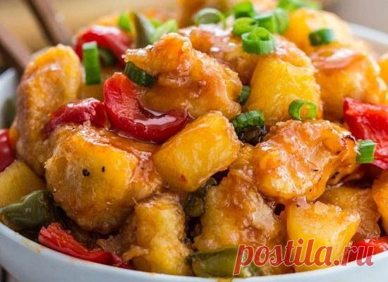 Вкусно пиле с ананас и кокосово мляко