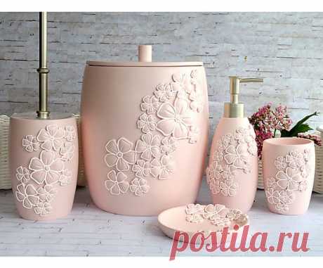 Комплект из 5 предметов - полистоун - розовый | Westwing Интерьер &amp; Дизайн