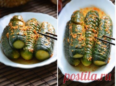 Прекрасная закуска под шашлыки из огурцов от Сталика Ханкишиева
