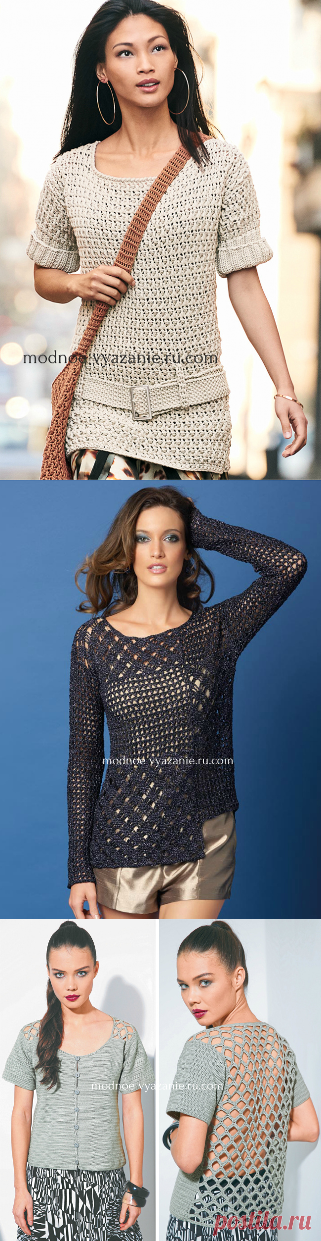 Стильные кофточки крючком для женщин - Crochet - Modnoe Vyazanie