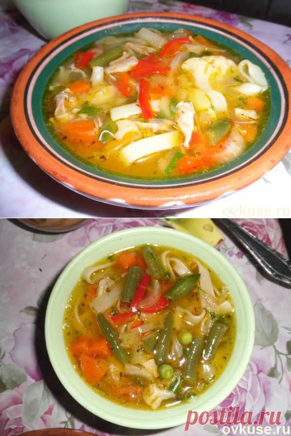 Куриный супчик с пшеничной лапшой и овощами - Простые рецепты Овкусе.ру