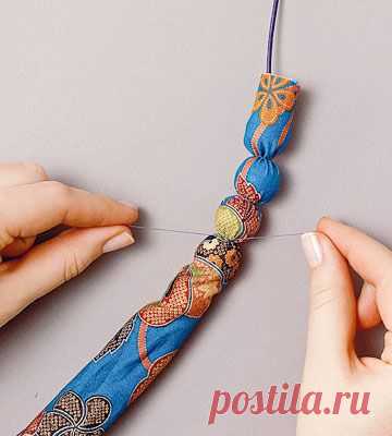 Бусы из ткани