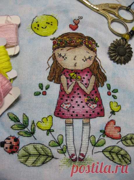 Little Girl Counted Cross Stitch Pattern Pdf Small Plastic 60E