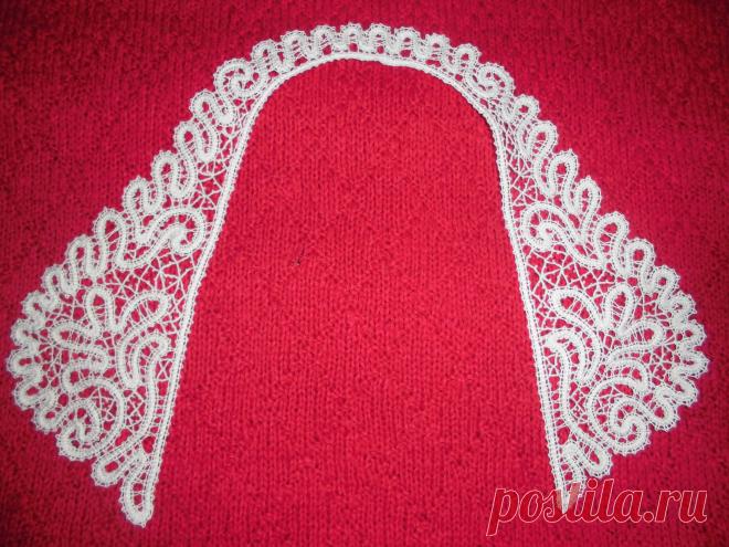 Воротник АЗАЛИЯ   Автор сколка Веселова.Кружевоплетение на коклюшках.