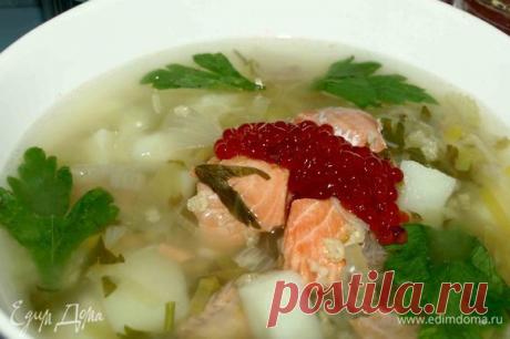 Калья из нерки с пшеном. Ингредиенты: рыба красная, лук репчатый, сельдерей стебли | Официальный сайт кулинарных рецептов Юлии Высоцкой