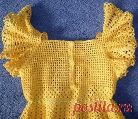 Платье для девочки связанное крючком