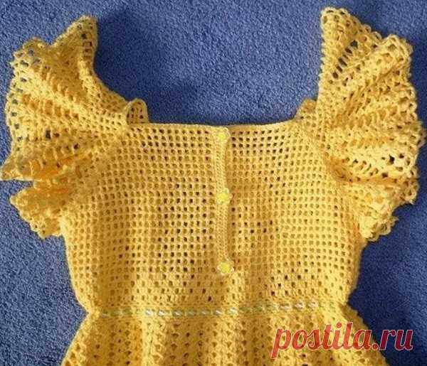 Платье для девочки связанное крючком