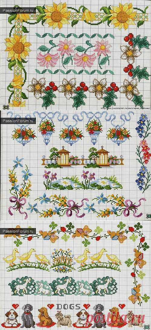 УЗОРЫ ДЛЯ СКАТЕРТЕЙ И САЛФЕТОК / Схемы вышивки крестиком / PassionForum - мастер-классы по рукоделию
