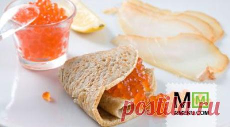 Блины с икрой и балыком - кулинарный рецепт. Миллион Меню