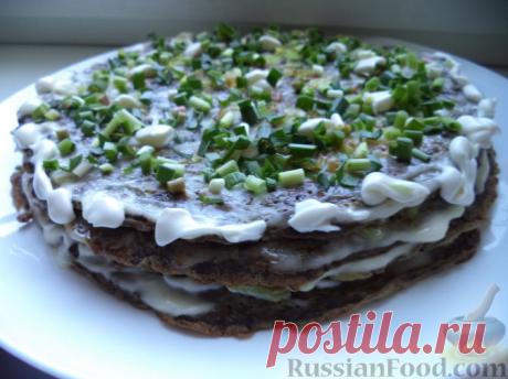 Рецепт: Печеночный торт с плавленым сыром на RussianFood.com