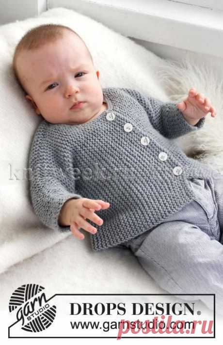 Жакет спицами связанный поперек для малыша на knitweek.ru