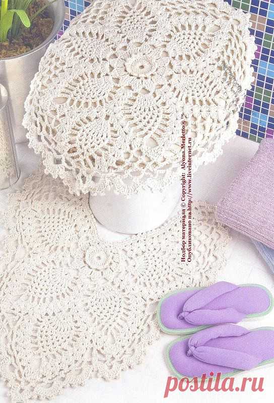 Комплект для санузла крючком ...от Trabalhos em Barbante (Португалия).