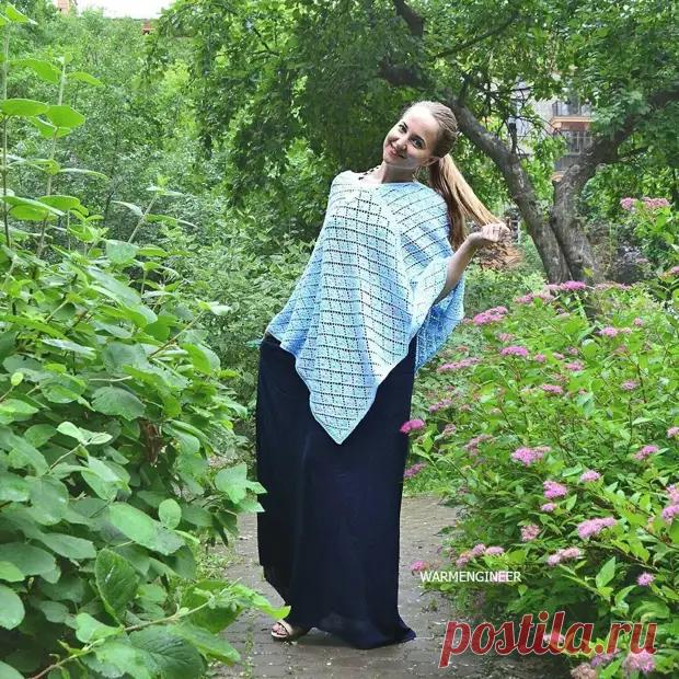 Простая летняя накидка спицами. Описание и схема - Сам себе мастер - 6 мая - 43510268441 - Медиаплатформа МирТесен