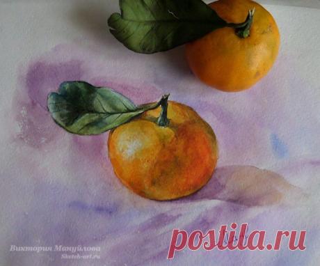 Как нарисовать мандарин?