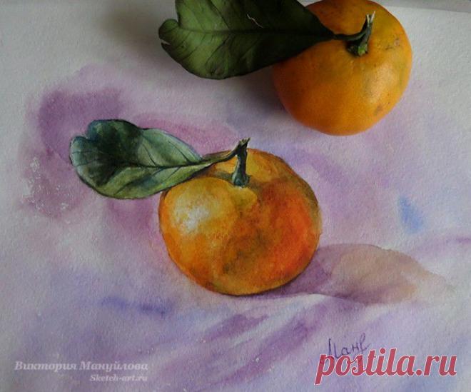 Как нарисовать мандарин?