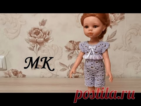 Ажурный ромпер крючком для куклы Паола Рейна, мастер-класс