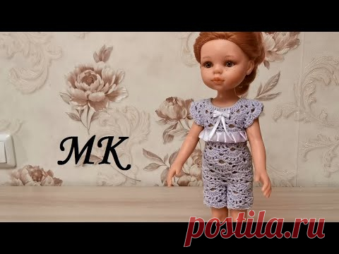 Ажурный ромпер крючком для куклы Паола Рейна, мастер-класс