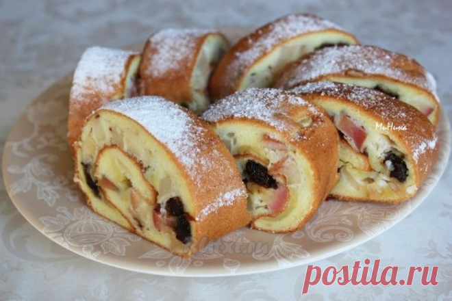 Необычный рулет с яблоками "Фурор" - Простые рецепты Овкусе.ру