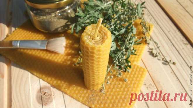 Мастер-класс : Свеча из вощины с полынью своими руками