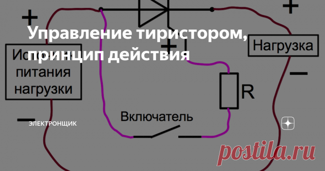 Управление тиристором, принцип действия Тиристор - устройство, обладающее свойствами полупроводника, в основе конструкции которого лежит монокристаллический полупроводник, имеющий три или больше p-n-переходов.
Его работа подразумевает наличие двух стабильных фаз:
