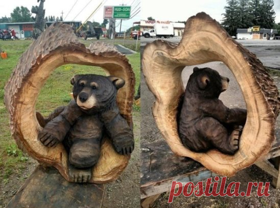 Невероятная резьба по дереву!