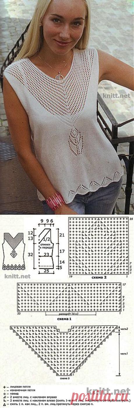 Топ с ажурными узорами | knitt.net | Все о вязании
