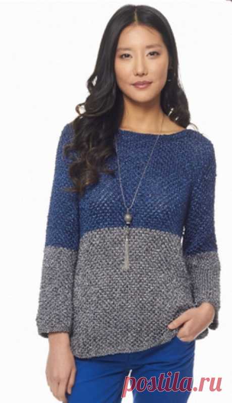 Favorite Fashion Sweater This simple knit sweater pattern for women is a great way to add a beautiful two-tone design to your wardrobe. Check out the free sweater knitting pattern here!