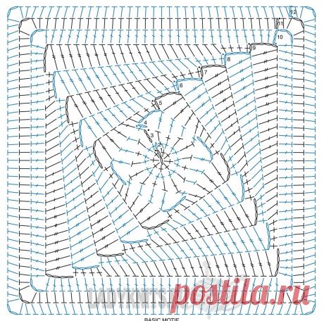 «Квадрат со смещением - мотив для пледа» — карточка пользователя Наталья Шкурко в Яндекс.Коллекциях