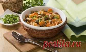 Тушёная тыква с грибами и тыквенными семечками: пошаговый рецепт с фото