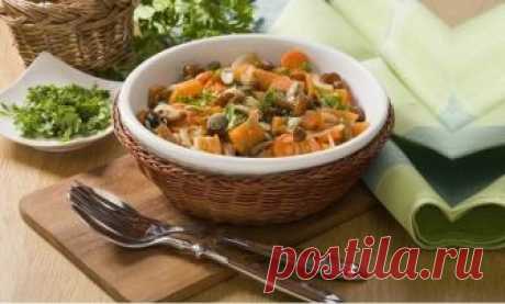 Тушёная тыква с грибами и тыквенными семечками: пошаговый рецепт с фото