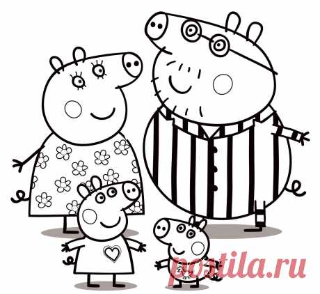 Раскраски Свинка Пеппа скачать или распечатать