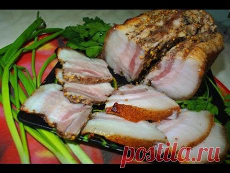 Как запечь сочное сало или подчеревок.